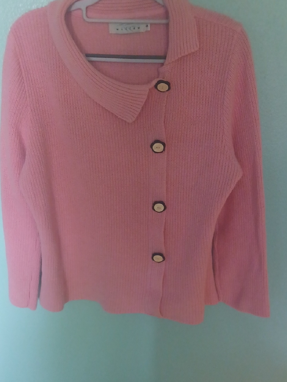 Willow Pink Button-Front Knit Cardigan